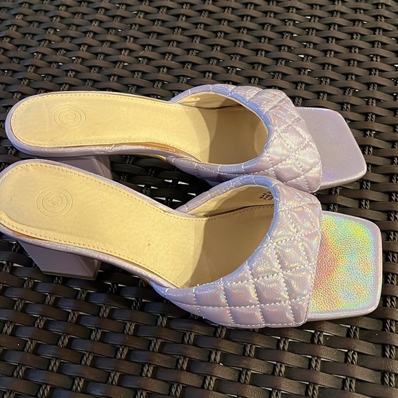 UO urban outfitters heeled mule sandals lilac lavender purple size 8 - Picture 5 of 14